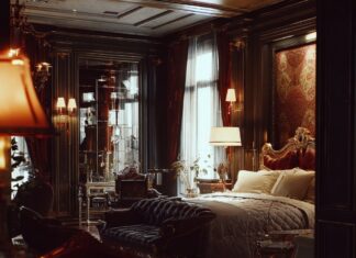 Романтичная атмосфера в гостиничном номере для новобрачных